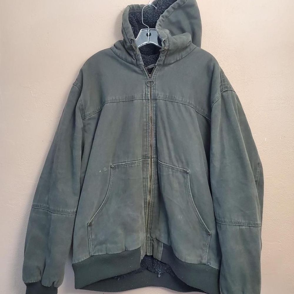 G.H. Bass &‎ Co. Hard Service Sherpa Lined Hooded Canvas Bomber Jacket